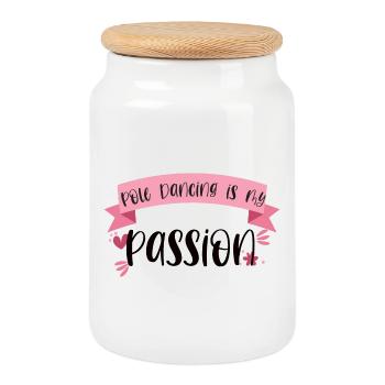Pole Dancing is my passion - Tänzerin Geschenk - Keksdose mit Holzdeckel - Weiß - Vorne