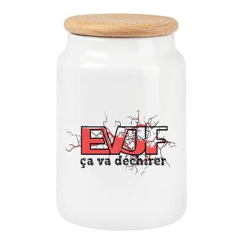 EVJF ça va déchirer - Boîte à biscuits avec couvercle en bois - blanc - Devant