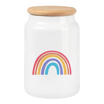 046_More Love - Cookie Jar with Wooden Lid - white - Front
