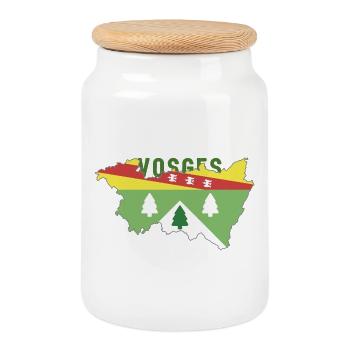 Carte des Vosges et son Blason - Boîte à biscuits avec couvercle en bois - blanc - Devant