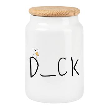 Duck Quiz - Keksdose mit Holzdeckel - Weiß - Vorne
