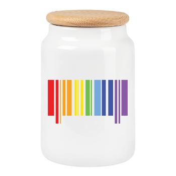 LGBTQ+ Pride - Cookie Jar with Wooden Lid - white - Front