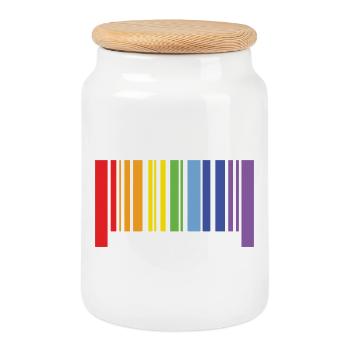 Pride Month LGBT - I Was Born This Way - Cookie Jar with Wooden Lid - white - Front
