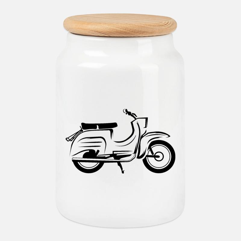 simson schwalbe fans freunde symbol icon Logo - Keksdose mit Holzdeckel - Weiß