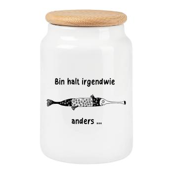 Bin halt irgendwie anders ... - Keksdose mit Holzdeckel - Weiß - Vorne