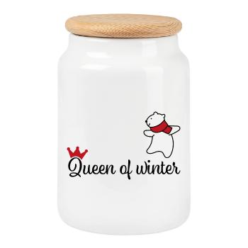 Les femmes qui aiment l’hiver - Boîte à biscuits avec couvercle en bois - blanc - Devant
