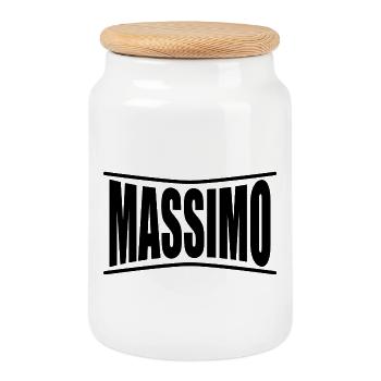 t-shirt Massimo t-shirt idée cadeau - Boîte à biscuits avec couvercle en bois - blanc - Devant