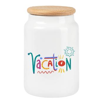 Art coloré de la Saint-Valentin avec des motifs de cœur - Boîte à biscuits avec couvercle en bois - blanc - Devant