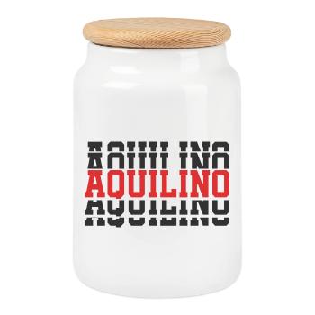 Aquilino t-shirt stacked text gift t-shirt - Cookie Jar with Wooden Lid - white - Front