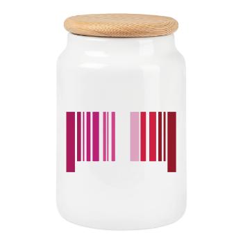 LGBT Pride Month - I Was Born This Way (Lesbian) - Cookie Jar with Wooden Lid - white - Front