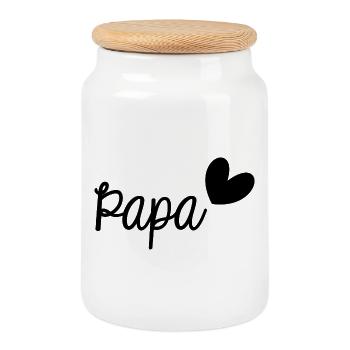 HAPPY FATHER'S DAY. DAD. FATHER's DAY - Cookie Jar with Wooden Lid - white - Front