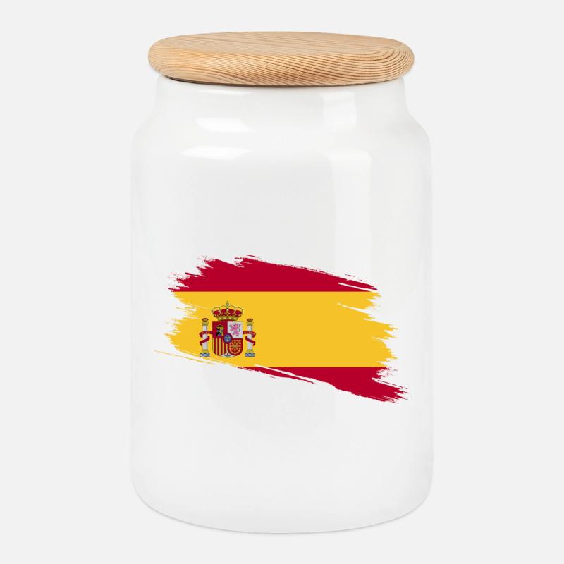 Spanien! - Keksdose mit Holzdeckel - Weiß
