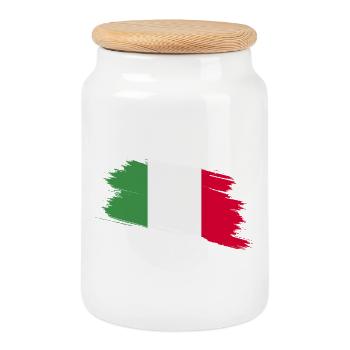 Italie - Boîte à biscuits avec couvercle en bois - blanc - Devant