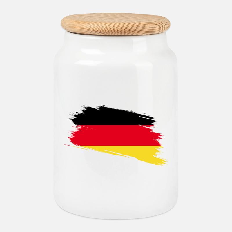 Deutschland - Keksdose mit Holzdeckel - Weiß