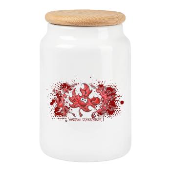 Canada Love - Cookie Jar with Wooden Lid - white - Front