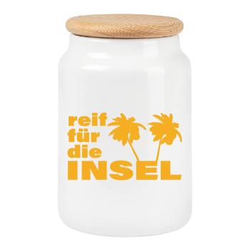 REIF FÜR DIE INSEL - Keksdose mit Holzdeckel - Weiß - Vorne