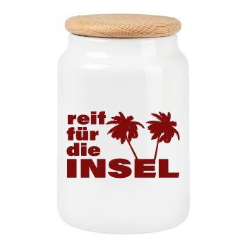 REIF FÜR DIE INSEL - Keksdose mit Holzdeckel - Weiß - Vorne