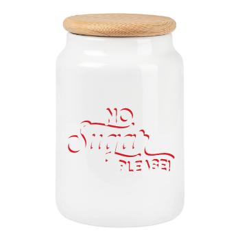 Anti-Sügar Flashing Passion Message - Cookie Jar with Wooden Lid - white - Front