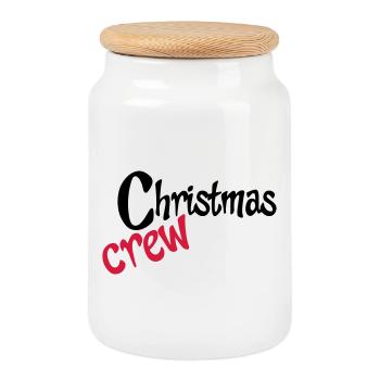 Travail d’équipe à Noël - Boîte à biscuits avec couvercle en bois - blanc - Devant