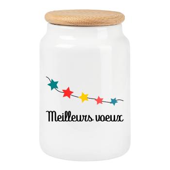 ALLES GUTE ZUM NEUEN JAHR. ALLES GUTE ZUM NEUEN JAHR. BESTE WÜNSCHE - Keksdose mit Holzdeckel - Weiß - Vorne
