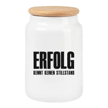 Success Saying for Founder Entrepreneur Startup - Cookie Jar with Wooden Lid - white - Front