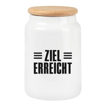 Erfolg Spruch für Gründer Unternehmer Startup - Keksdose mit Holzdeckel - Weiß - Vorne