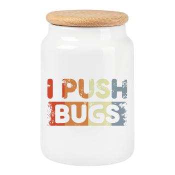 Funny Developer Joke - Cookie Jar with Wooden Lid - white - Front