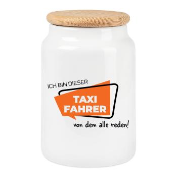 Ich bin dieser Taxifahrer von dem alle reden - Keksdose mit Holzdeckel - Weiß - Vorne