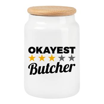 Boucher moyen - Boîte à biscuits avec couvercle en bois - blanc - Devant