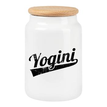 Yogini - Keksdose mit Holzdeckel - Weiß - Vorne