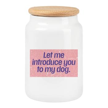 Premières impressions du chien - Boîte à biscuits avec couvercle en bois - blanc - Devant
