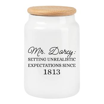 M. Darcy : Des attentes irréalistes depuis 1813 III - Boîte à biscuits avec couvercle en bois - blanc - Devant