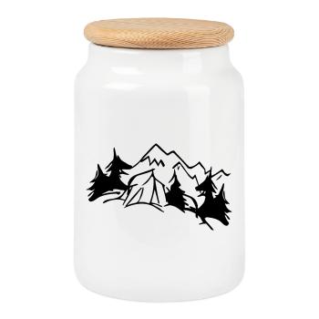 Tente Dream Nature - Design Couleur Modifiable - Boîte à biscuits avec couvercle en bois - blanc - Devant