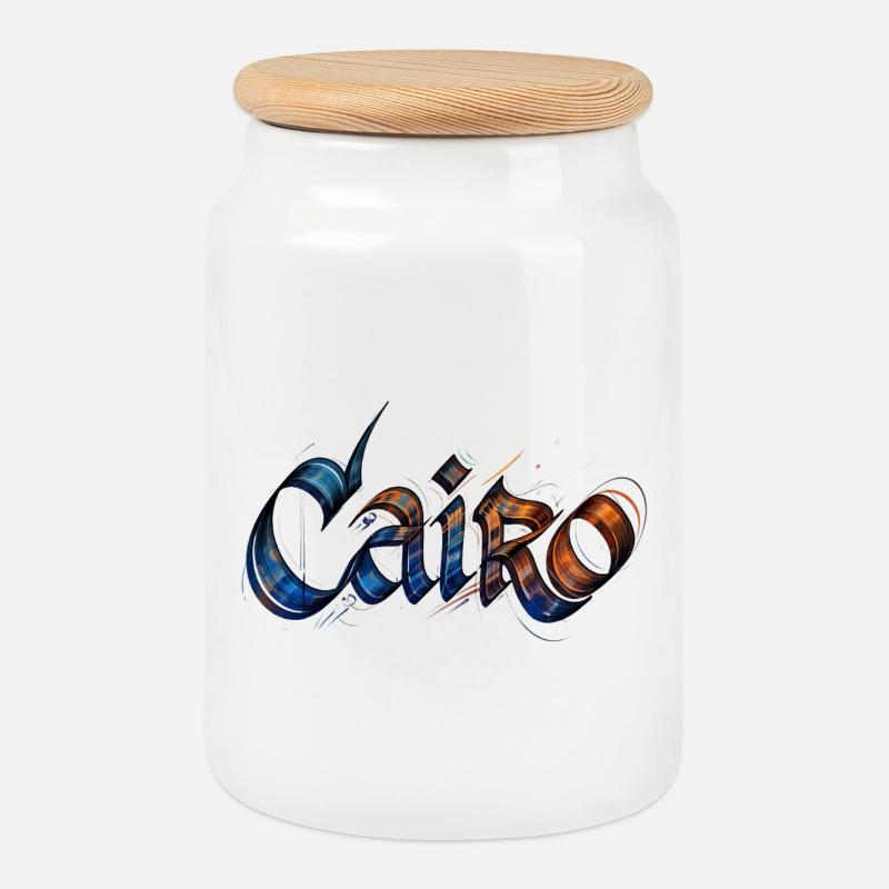 Cairo - Keksdose mit Holzdeckel - Weiß