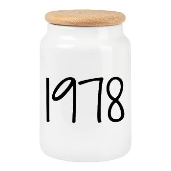 1978 Jubiläum 1978 1978 wurden Legenden geboren - Keksdose mit Holzdeckel - Weiß - Vorne