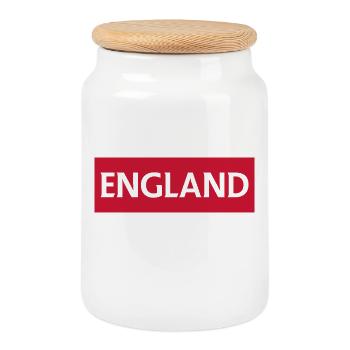 EnglandCrawley Motto Vintage Design - Keksdose mit Holzdeckel - Weiß - Vorne