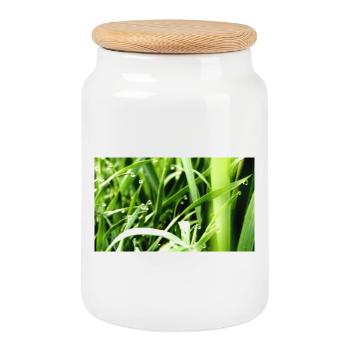 Herbe du matin - Boîte à biscuits avec couvercle en bois - blanc - Devant