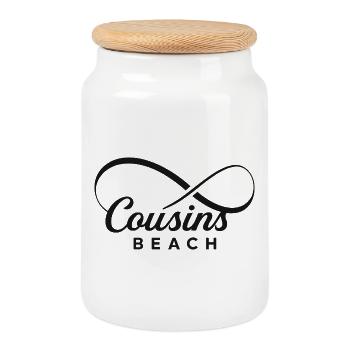 Cousins Beach – Infinity - Keksdose mit Holzdeckel - Weiß - Vorne