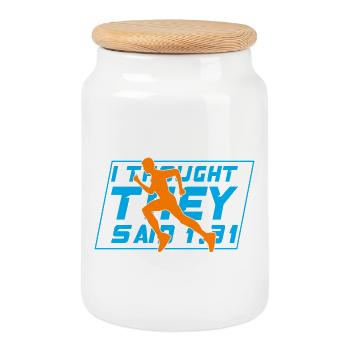 Running I Thought They Said 1.31 Marathon - Cookie Jar with Wooden Lid - white - Front