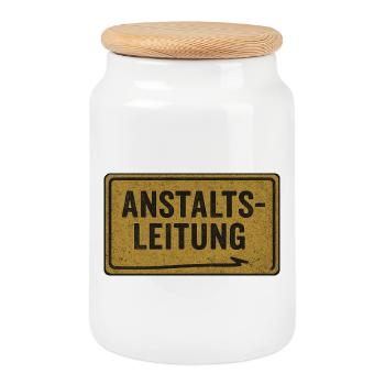 Gestion pénitentiaire – Un dicton amusant pour les gestionnaires du chaos - Boîte à biscuits avec couvercle en bois - blanc - Devant