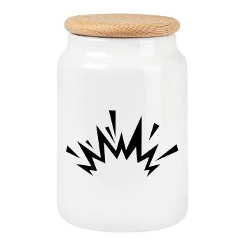 Comic Explosion - Cookie Jar with Wooden Lid - white - Front