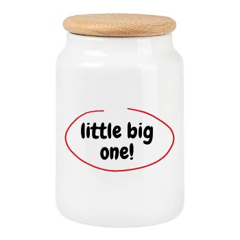 Small - big - Cookie Jar with Wooden Lid - white - Front
