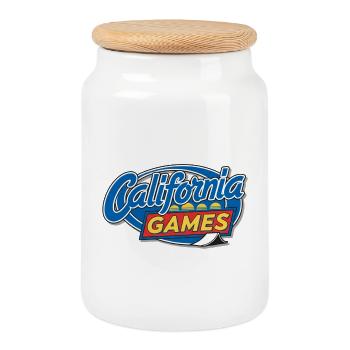 CaliGames - Keksdose mit Holzdeckel - Weiß - Vorne