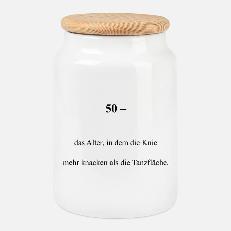 50 Jahre - Keksdose mit Holzdeckel - Weiß