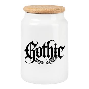 Goth Mommy - Cool Stoic Design - Boîte à biscuits avec couvercle en bois - blanc - Devant