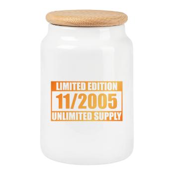 20th Anniversary Limited Edition - ꝏ Supply 11/2005 - Cookie Jar with Wooden Lid - white - Front