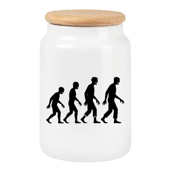 Zombie Evolution - Cookie Jar with Wooden Lid - white - Front