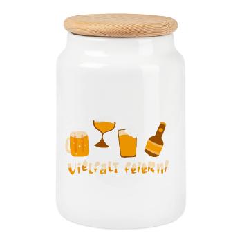Bierliebhaber Bier Spruch Biertrinker Saufen - Keksdose mit Holzdeckel - Weiß - Vorne