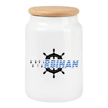 Morbihan - Cookie Jar with Wooden Lid - white - Front