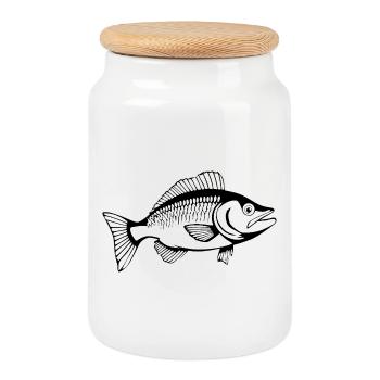 T-shirt Poisson Cadeau Angler - Boîte à biscuits avec couvercle en bois - blanc - Devant